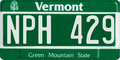 VT license plate NPH429