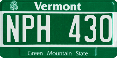 VT license plate NPH430