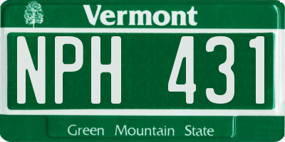 VT license plate NPH431