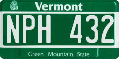 VT license plate NPH432
