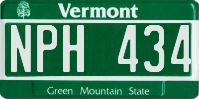 VT license plate NPH434