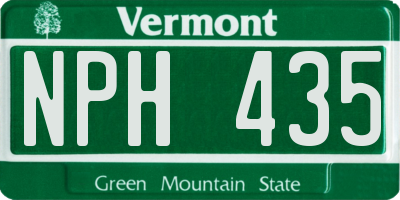 VT license plate NPH435