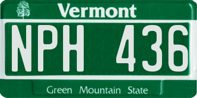 VT license plate NPH436