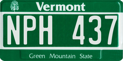 VT license plate NPH437