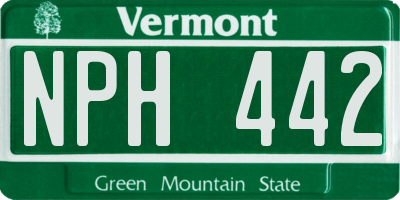 VT license plate NPH442