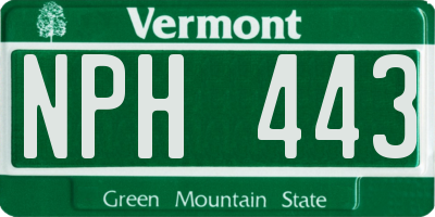 VT license plate NPH443