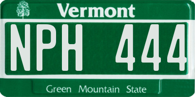 VT license plate NPH444
