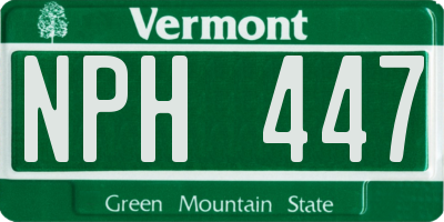 VT license plate NPH447