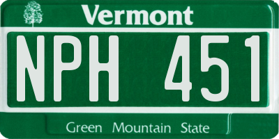 VT license plate NPH451