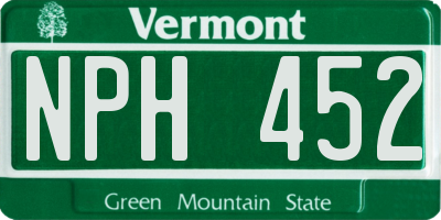 VT license plate NPH452