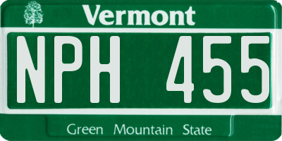 VT license plate NPH455