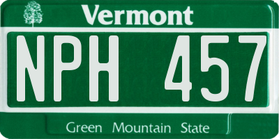 VT license plate NPH457