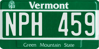 VT license plate NPH459