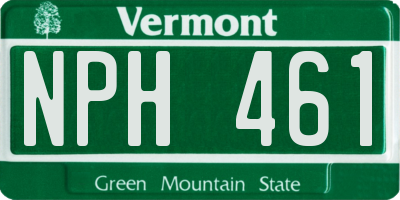 VT license plate NPH461