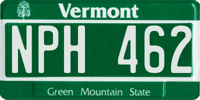 VT license plate NPH462