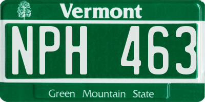 VT license plate NPH463