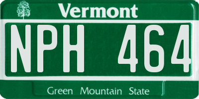 VT license plate NPH464