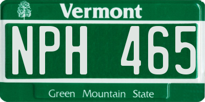 VT license plate NPH465
