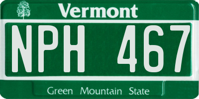 VT license plate NPH467