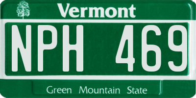 VT license plate NPH469