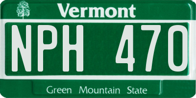 VT license plate NPH470