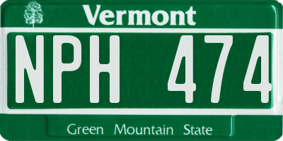 VT license plate NPH474