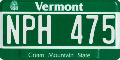 VT license plate NPH475