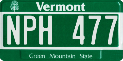 VT license plate NPH477