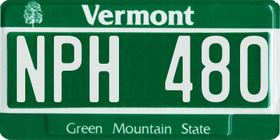 VT license plate NPH480