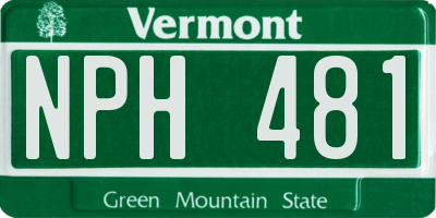 VT license plate NPH481