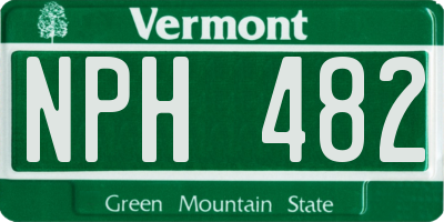 VT license plate NPH482