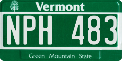 VT license plate NPH483