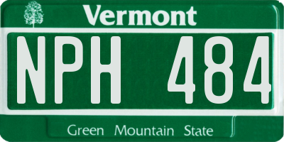 VT license plate NPH484