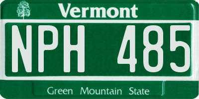 VT license plate NPH485