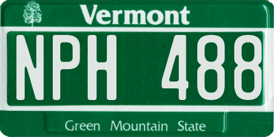 VT license plate NPH488