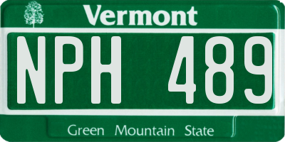 VT license plate NPH489