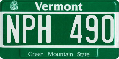 VT license plate NPH490