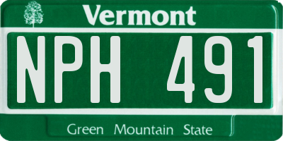 VT license plate NPH491