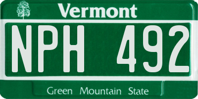 VT license plate NPH492