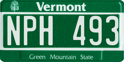 VT license plate NPH493
