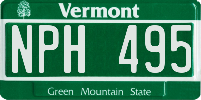 VT license plate NPH495