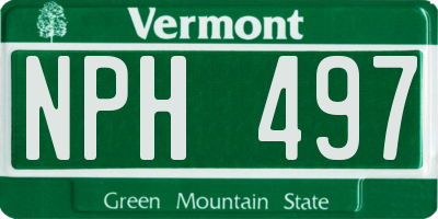 VT license plate NPH497
