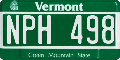 VT license plate NPH498