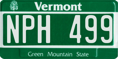 VT license plate NPH499