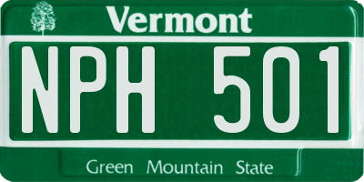 VT license plate NPH501
