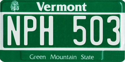 VT license plate NPH503