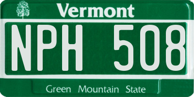 VT license plate NPH508
