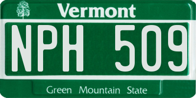 VT license plate NPH509