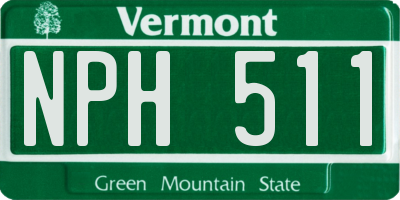 VT license plate NPH511
