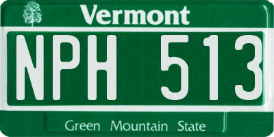 VT license plate NPH513